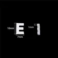 White freshwater shell letter E bead for DIY jewelry making, size 10x7mm with 1mm hole - Letter E