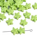 Perline a stella marina in lega verde chiaro per gioielli fai da te e bracciali - Forma di Stella Marina / 11x10mm (Apertura circa 2mm) 2 Pezzi/Confezione / Verde erba