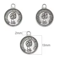DIY retro silver alloy 13mm Elizabeth II coin pendant for handmade jewelry making - 20 Pieces (13mm Diameter, 2mm Hole) / Antique Silver