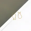 Golden drop-shaped iron U-shaped ear hooks for DIY earring jewelry making accessories - 11×25mm (ai-100 Pieces/Pack) / Gold