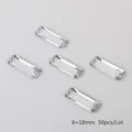 Rectangle transparent acrylic sew-on rhinestones 6x18mm with double holes, pack of 50 - 6x18mm (50 Pieces/Pack) / Clear White