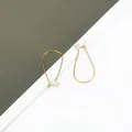 Classic golden kidney ear hooks made of polished metal for DIY earring crafting - 16×38mm (ai-100 Pieces/Pack) / Gold