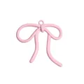 Pink alloy bow pendant accessory for DIY jewelry making with smooth painted finish - 35×33mm (1 Piece/Pack) / Pink