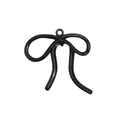 Glossy black candy-colored alloy bow pendant for DIY jewelry and phone accessories - Black