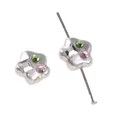 Cuentas de flores acrílicas blanco perla con pedrería brillante para joyería artesanal - Estilo Estrella Gorda (Strass cuadrado transparente) / 12x11mm (1 Pieza/Paquete) / Blanco perla