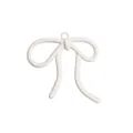 Polished white lacquer bow pendant charm for DIY jewelry and phone accessories - 35×33mm (1 Piece/Pack) / Off White