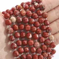 Strang mit facettierten roten Jaspis-Natursteinperlen für DIY-Schmuck und Armbänder - 8mm (ca. 35 Stk/Strang) / Natürlicher Roter Jaspis