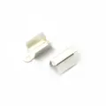 Capicorda in metallo argento con foro per accessori creazione gioielli fai da te - 6*13mm (100 pezzi/confezione) (FKG047) / Argento