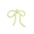 Mint green alloy bow pendant with polished enamel finish for DIY jewelry making - Light Green