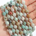 Amazonit facettierte sechseckige Säulenperlen für DIY-Schmuck und Armbandherstellung - Natürlicher Amazonit