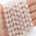 Facettierte Rosenquarz-Sechskantsäulen-Perlen für handgefertigten DIY-Schmuck - Natürlicher Weißer Jade