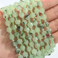 Facettierte natürliche grüne Prehnit-Edelsteinperlen für DIY-Schmuck und Armbänder - Prehnit