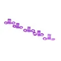 Cinq anneaux de cheveux spirales violets en aluminium pour tresses et dreadlocks deco - Ressort à 5 Boucles (BJL002) / Violet