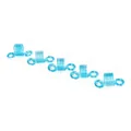 Accessoires de cheveux en spirale bleu ciel en aluminium lot de cinq pièces - Ressort à 5 Boucles (BJL002) / Bleu