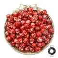 Perline acriliche rosse screziate da 12mm con foro grande 6mm per gioielli fai da te - Rotondo (12mm) / Rosso