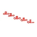 Cinq pièces d'accessoires de cheveux en spirale d'aluminium rouge pour dreadlocks et coiffure - Ressort à 5 Boucles (BJL002) / Rouge