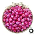 DIY 12mm acrylic round beads with purple and rose red marble texture and 6mm large hole - Round Beads / 12mm Diameter (6mm Hole / 22g Pack) / Rose Red