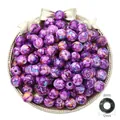 Purple marbled 12mm acrylic large hole beads with blue spots for DIY jewelry making - Round Beads / 12mm Diameter (6mm Hole / 22g Pack) / Purple