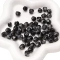 10mm black octagonal resin beads with cat eye effect for DIY jewelry making - 10mm (Aperture approx 1.5mm) - 10 Pieces/Pack / Black