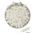 Perlas de ABS blanco de 9mm con textura en espiral para hacer joyas artesanales - Estilo 14 Perla artificial redonda textura espiral (9mm)