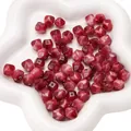 Perle ottagonali in resina rossa marmorizzata da 10mm con effetto sfumato per gioielli - 10mm (Apertura circa 1,5mm) - 10 Pezzi/Confezione / Rosso