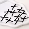Ten pieces of black mini polyester satin ribbon bows for DIY hair accessories and crafts - 10 Pieces/Pack (2.5x2cm) / Black