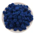 Pom pom in rete elastica blu scuro da 1,5 cm per fermagli per capelli e gioielli fai-da-te - 15mm (30 pezzi/confezione) / Blu zaffiro