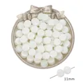 Perlas redondas blancas ABS 11mm con textura geométrica cruzada para creación de joyería - Estilo 22 Perla artificial textura relieve cruz (11mm)