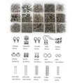 Kit de fabricación de joyas de 15 rejillas plata con cierres y cadenas de metal - Plateado