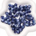 Perline in resina occhio di gatto blu marmorizzato 10mm ottagonali per gioielli DIY - 10mm (Apertura circa 1,5mm) - 10 Pezzi/Confezione / Blu navy