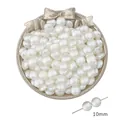 Perlas ABS blanco nácar 10mm planas y redondas con textura para creación de joyas DIY - Estilo 24 Perla artificial redonda textura hoyos (10mm)