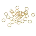 14K vergoldete Biegeringe für DIY-Schmuckherstellung und runde Verbindungsringe - 50 Stück/Packung (6x0.8mm) / Gold