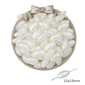 Cuentas ovaladas 10x19mm blanco crema de ABS con textura espiral para joyería DIY - Estilo 25 Perla artificial ovalada hoyos en espiral (10x19mm)