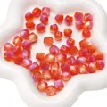 Perline ottagonali in resina cangiante da 10mm con sfumature rosse e arancioni per DIY - 10mm (Apertura circa 1,5mm) - 10 Pezzi/Confezione / Rosso Giallo Viola