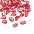 Perline di vetro sfaccettate rosse 6x9mm con finitura cangiante per gioielli fai da te - Confezione da 10 / Rosso