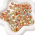 Perle ottagonali in resina 10mm con sfumature arancioni e verde acqua per gioielli fai da te - 10mm (Apertura circa 1,5mm) - 10 Pezzi/Confezione / Giallo Rosso Verde