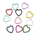 Colorful alloy heart-shaped snap hooks in various matte spray paint finishes for DIY projects - 30x31mm, 4 Pcs/Pack / Heart Buckle / Random Mixed Patterns