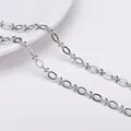 Silberne Gliederkette aus Edelstahl mit Gravur für DIY Halsketten und Armbänder - Lippen- und 8-Struktur-Gravurstil / 1 Meter/Packung