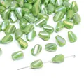Perline ovali 6x9mm verde chiaro con finitura cangiante per creazione di gioielli - Confezione da 10 / Verde