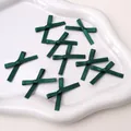 Handmade dark green polyester satin ribbon bows for DIY hair accessories and crafts - Dark Green