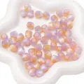 Perline sfaccettate da 10mm in resina sfumata con finitura perlata per gioielli fai da te - 10mm (Apertura circa 1,5mm) - 10 Pezzi/Confezione / Giallo Rosa Blu