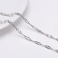 DIY ασημένια αλυσίδα από ανοξείδωτο ατσάλι με ανάγλυφους οβάλ κρίκους για κοσμήματα - Στυλ με Ηλίανθο και Μακριά Τρύπα / 1 Μέτρο/Συσκευασία