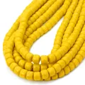 Strands of 8mm lemon yellow polished glass barrel beads for DIY handmade jewelry crafts - 8mm Diameter 6mm Thickness 1mm Hole 39cm/Strand / Yellow