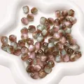 Perline ottagonali da 10mm in resina sfumata effetto occhio di gatto per bracciali DIY - 10mm (Apertura circa 1,5mm) - 10 Pezzi/Confezione / Ciano Rosa Caffè