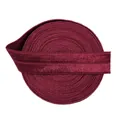 Elastic burgundy ribbon roll with central crease for DIY sewing crafts and trim projects - 15mm Width, 5 Yards/Roll / Burgundy