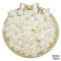 Creamy white 10mm acrylic rose beads with pearl luster, 75pcs for DIY jewelry making - 10mm (30g/Pack) / Pearl White