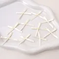 Cream-white satin polyester mini bows for DIY hair accessories and gift wrapping - Beige