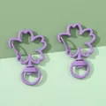 Set of two purple cherry blossom swivel lobster clasps for DIY jewelry making - Purple