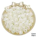 50pcs of 12mm white acrylic rose pearl beads for DIY handmade jewelry and bracelet - Rose Bud 12mm (30g/Pack) / Pearl White
