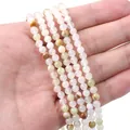 Colorful 6-8mm round bead strands for DIY jewelry making in white and green marble - 8mm-38cm-Approx 50pcs / Moss Green Jade Bead
